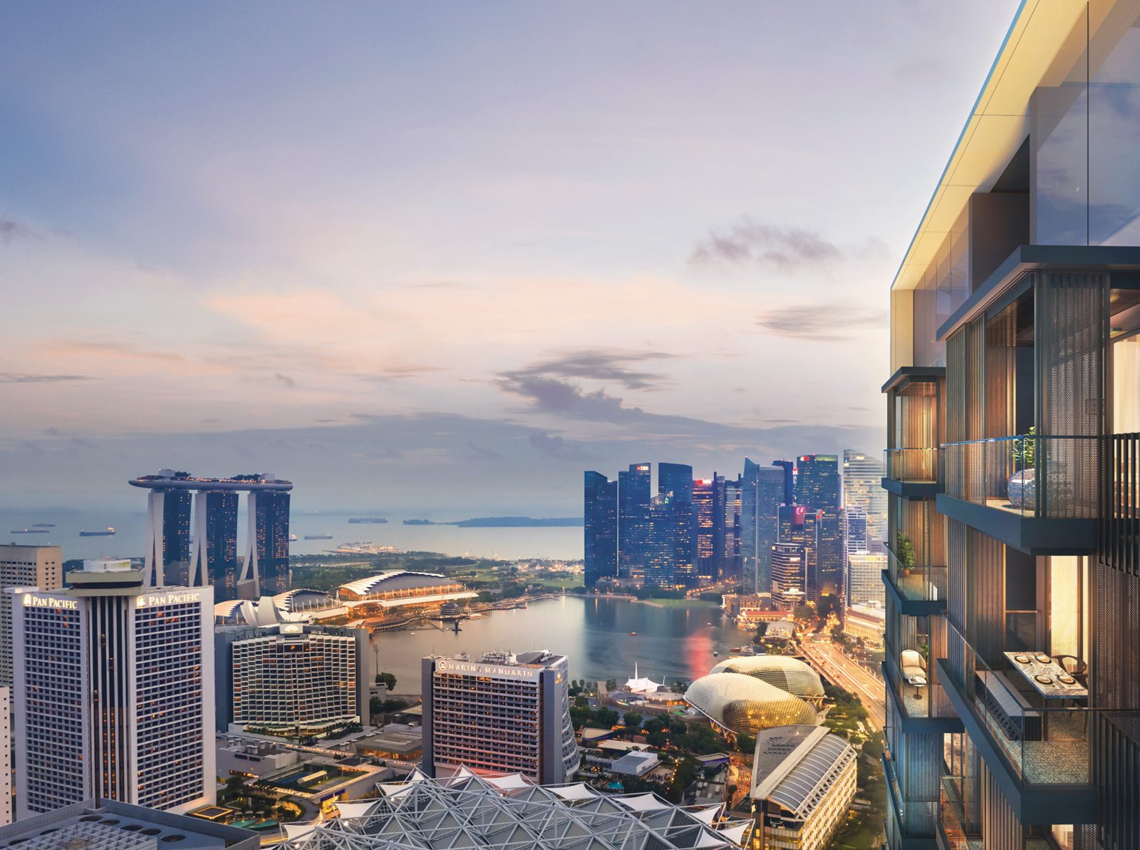 Balcony view towards Marina Bay (artist’s impression)
